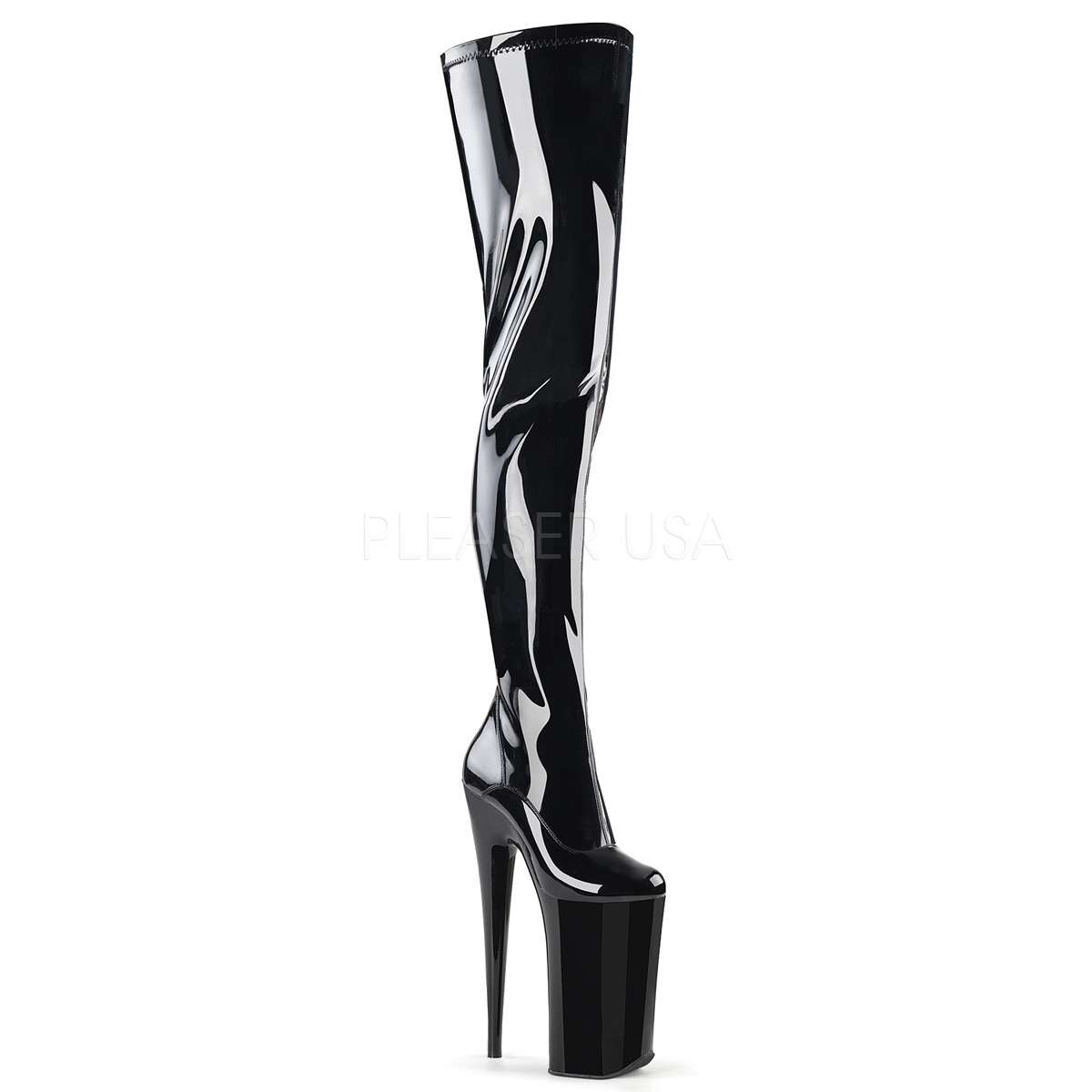 Extrem Plateau Stiefel BEYOND4000 Lack schwarz, Pleaser Fashion